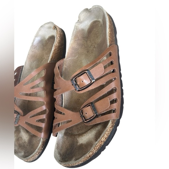 Birkenstock Birk Granada Brown Leather Strap BuckleCork Sandals, US Size 7.5 - Picture 2 of 8